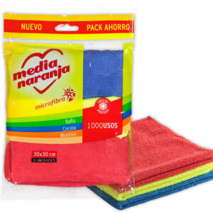 MEDIA NARANJA MICROFIBRA 30X30 X 3 UNID