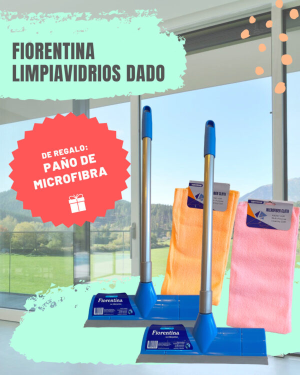 PROMO FIORENTINA LIMPIA VIDRIOS DADO + PAÑO DE MICROFIBRA DE REGALO