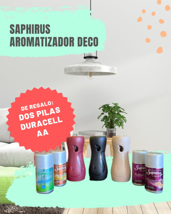 PROMO SAPHIRUS AROMATIZADOR + PILAS GRAT